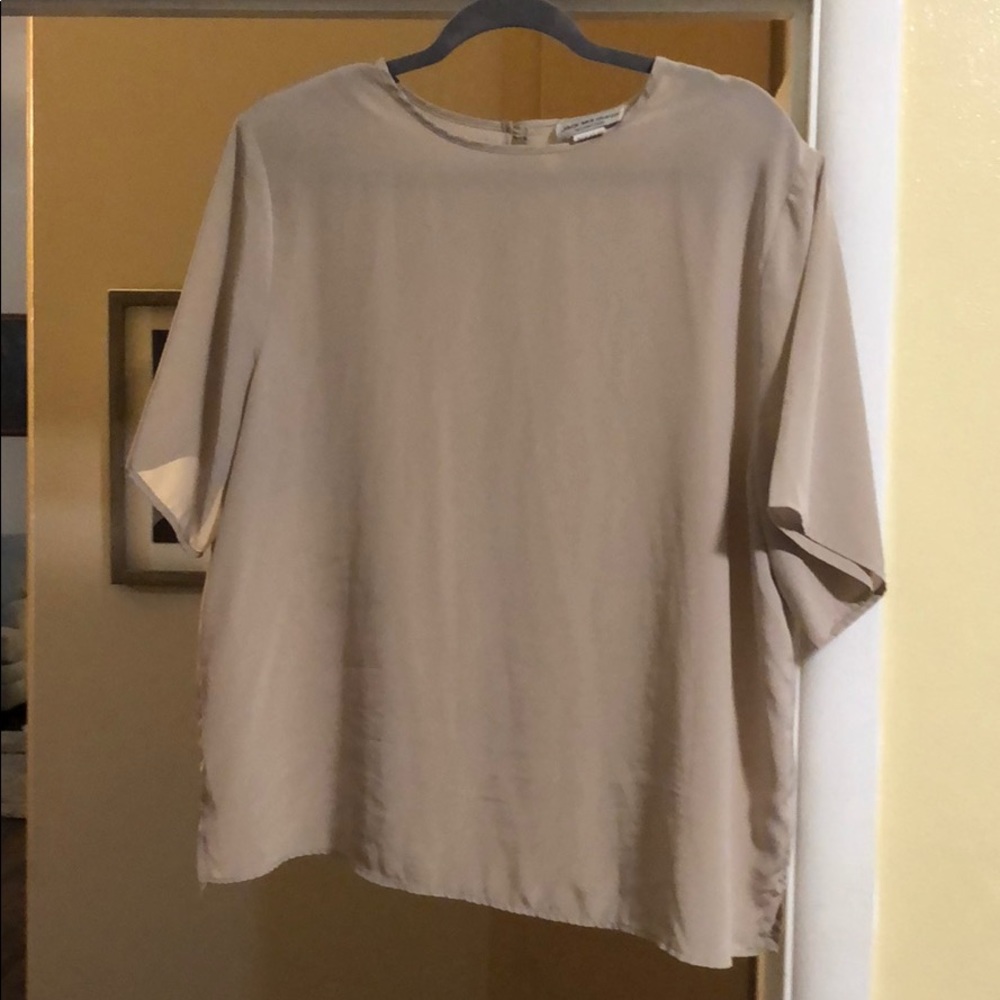Tan silk blouse